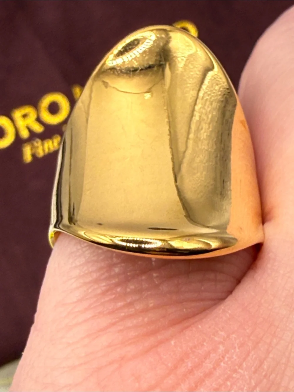 14k gold electroplate over resin ORONUOVO modern geometric runway size 7 milor